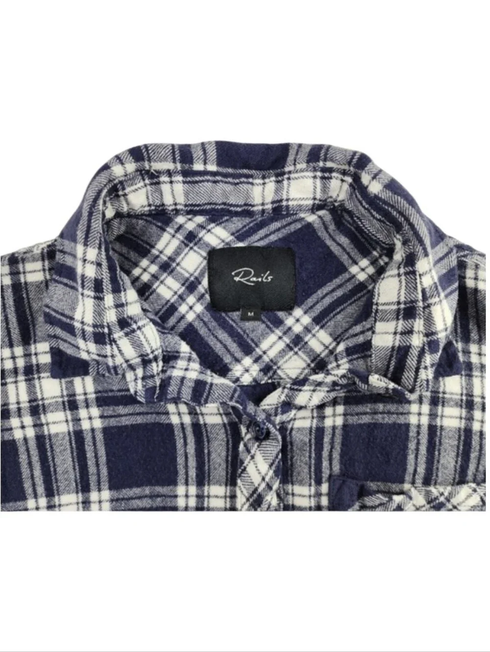 Rails Ellson Indigo Navy Button Down Flannel Women's Size Medium Comfy Soft